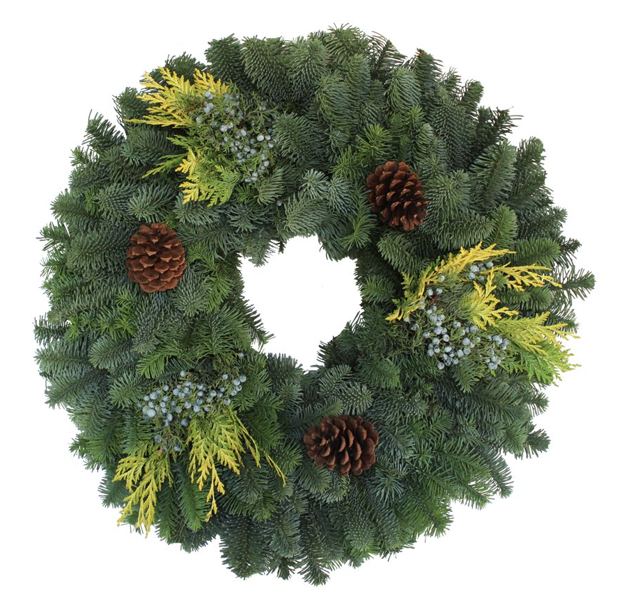 Large Decorated Wreath Mixed Noble Fir 30