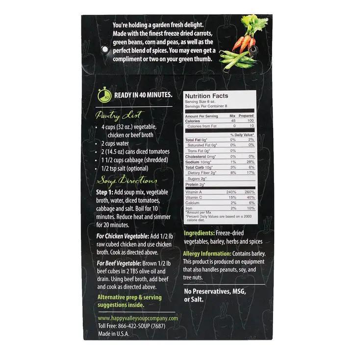 Happy Valley Soup Company - Garden Vegetable Soup 6 oz - 30146