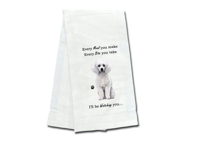 E&S Pets - Poodle White Kitchen Towel 711-28