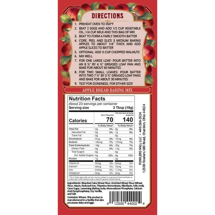 Fowler's Mill - Apple Bread Mix 16 oz