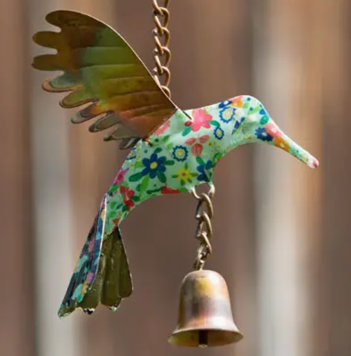 Multicolor Floral Hummingbird Ornament - AG-86129