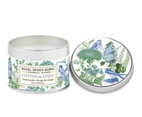 Stonewall Kitchen - Michel Design Works - Cotton & Linen Travel Candle - 849417