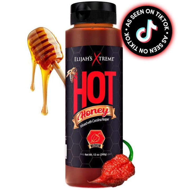 Elijah's Xtreme Gourmet Sauces - Hot Honey Infused with Carolina Reaper 12 oz