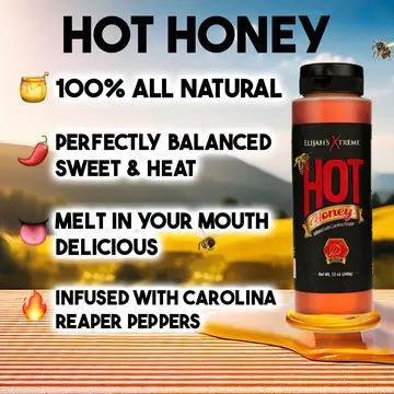Elijah's Xtreme Gourmet Sauces - Hot Honey Infused with Carolina Reaper 12 oz