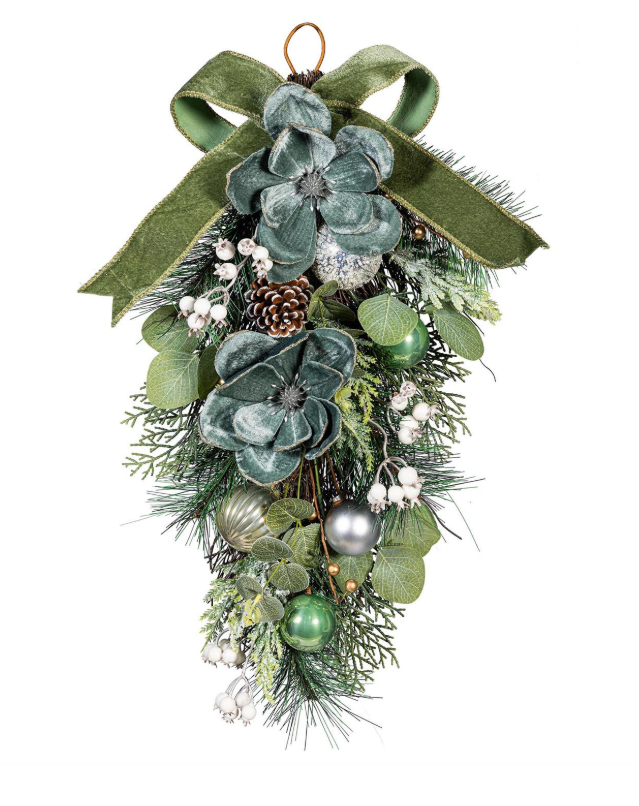 Evergreen - Shades of Green Swag Artificial w/ Ornaments - 4FL341