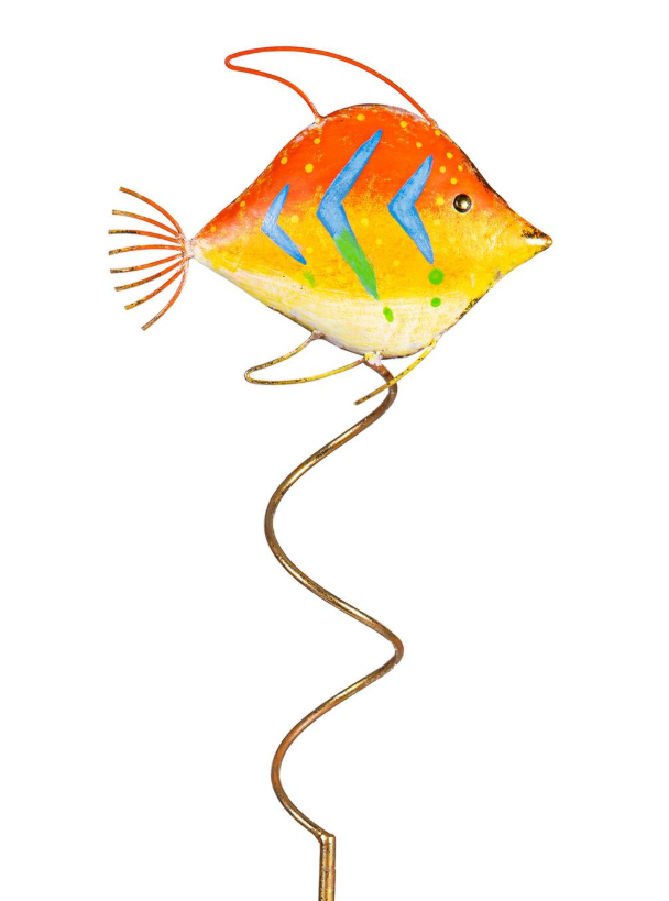 32" Tropical Fish Metal Garden Stake - Blue Coastal Garden Stake - GSDMD6MET326