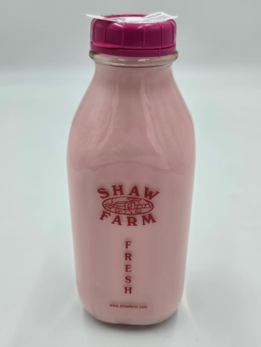 Shaw Farm - Glass Quart - Strawberry Milk