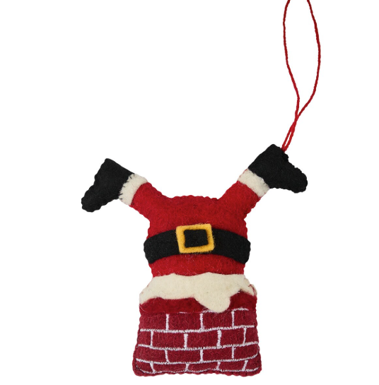 Park Designs Santa In Chimney Wool Felt Ornament - 8699-932