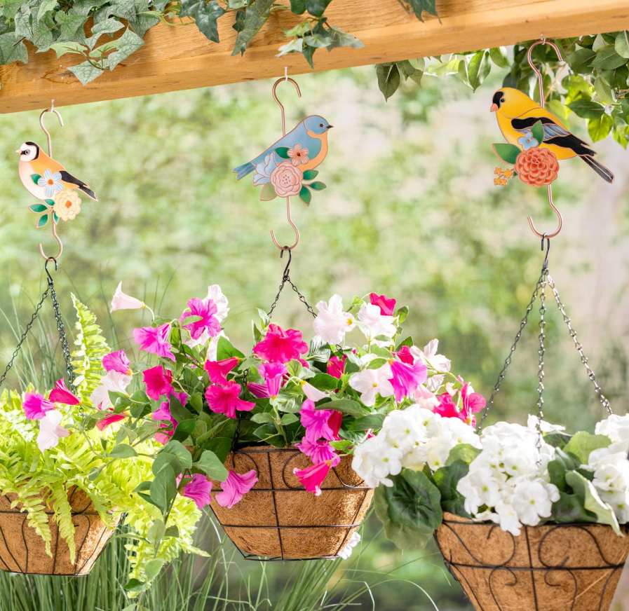 10" Metal Bird Planter Hook - Assorted Styles - PXS6L6MET326