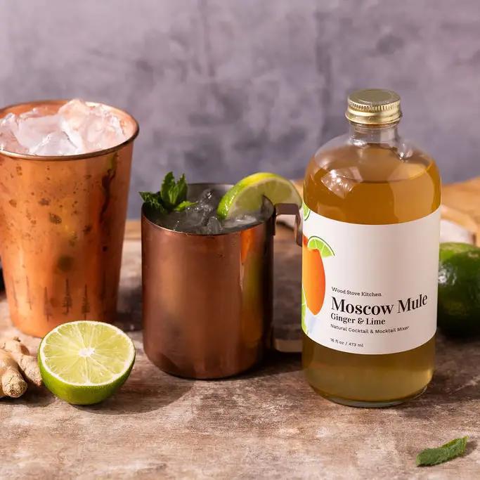 Wood Stove Kitchen - Moscow Mule (Ginger & Lime) Natural Cocktail and Mocktail Mixer 16 oz