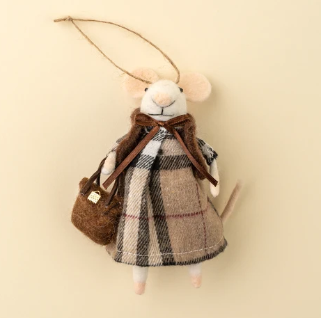 Tartan Tessa Mouse Holiday Ornament - 5-1920