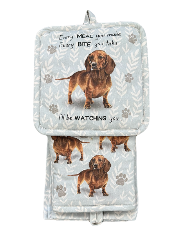E&S Pets - Dachshund Red - 3 Piece Kitchen Set - 311-13