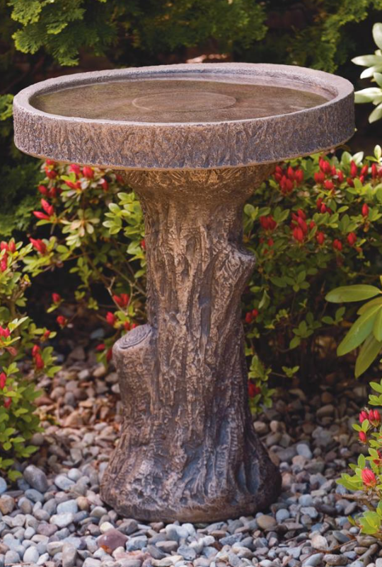 24" Tree Stump Bird Bath - 9235