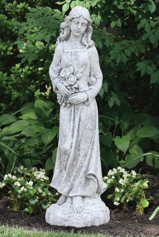 40" Springtime Flower Girl Statue - 7744