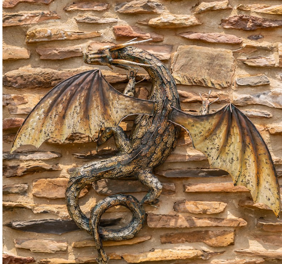 32.75" Tall Metal Serpentine Dragon Wall Decoration "Shesha" ZR240624