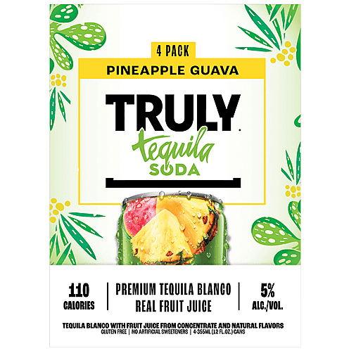 Truly - Tequila Selzter - Pineapple Guava - 12 oz 4 Pack Cans - 608302 DISSVF