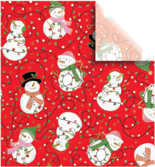 Jillson & Roberts - Designer Tissue - Snowmen & Lights - XPT833