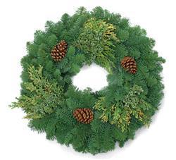 16" Mixed Wreath with Cones Western (30" OD) 1018