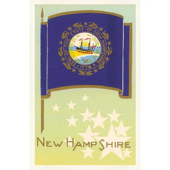 Found Image Press - Art Print NH-808 New Hampshire State Flag - NH-00808-PB0101