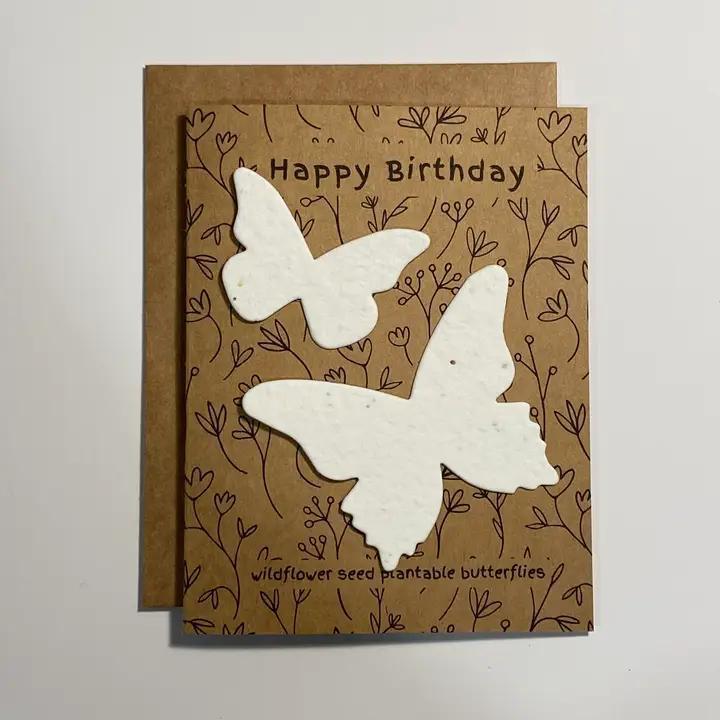 Raven's Edge Studio - Plantable Wildflower Seed Butterflies - Eco Birthday Card