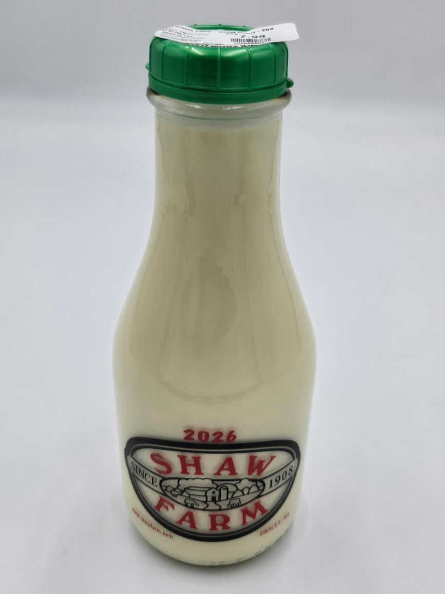 Shaw Farm - Glass Quart - Egg Nog Eggnog