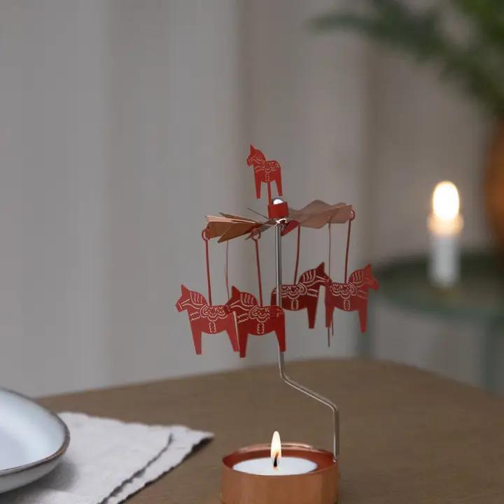 Rotary Candleholder - Dala Horse, Red - 90-AN403R