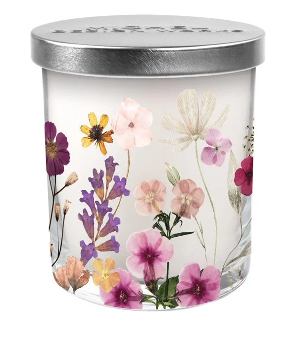 Stonewall Kitchen - Michel Design Works -  Pressed Flowers Decorative Glass Candle 7.4 oz - 831447