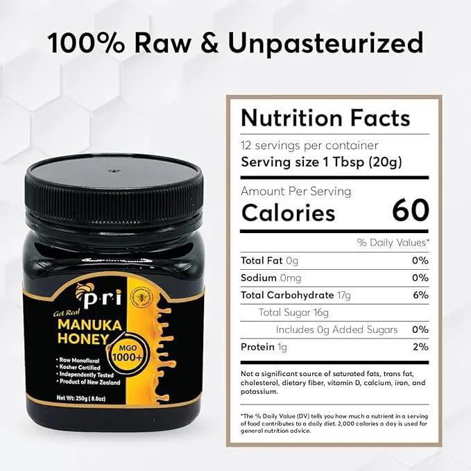Pacific Resources - Raw Manuka Honey Mgo (1000+) 8.8 oz - 84108