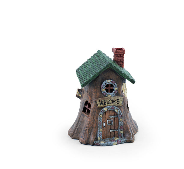 Land & Sea - Fairy House Tree Stump w/ LED Lights - FA56