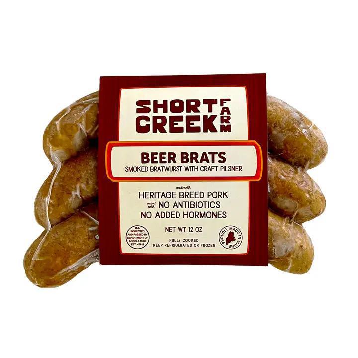 Short Creek Farm  - Beer Bratwurst - Fully Cooked Pork Sausage 12 oz - SGBRAT