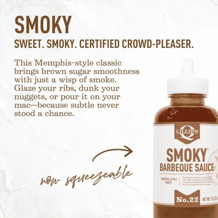 Lillie's Q - Smoky Barbeque Sauce 15.3 oz Squeeze Bottle - FGLIL414