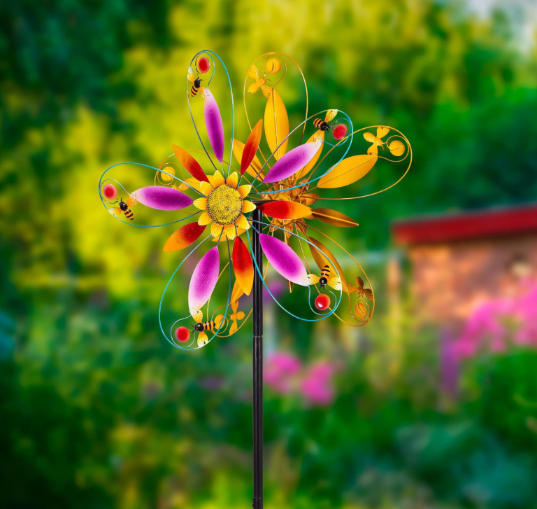 74" Enchanted Blossom Wind Spinner - WSRBWVMET326