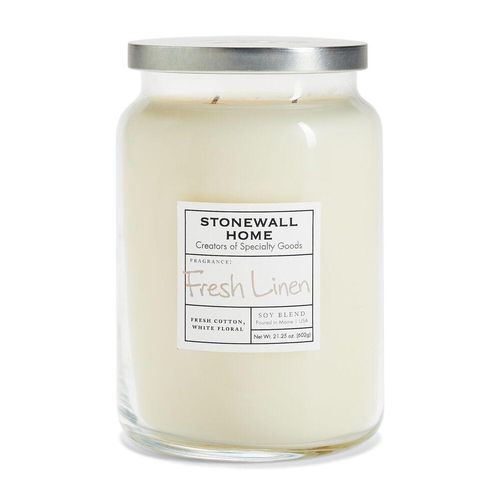 Stonewall Kitchen Candle Fresh Linen - Large Apothecary 21.25 oz Jar 652602 DISVEN