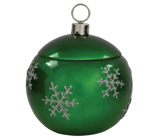 Green Ball Snowflake Planter w/lid