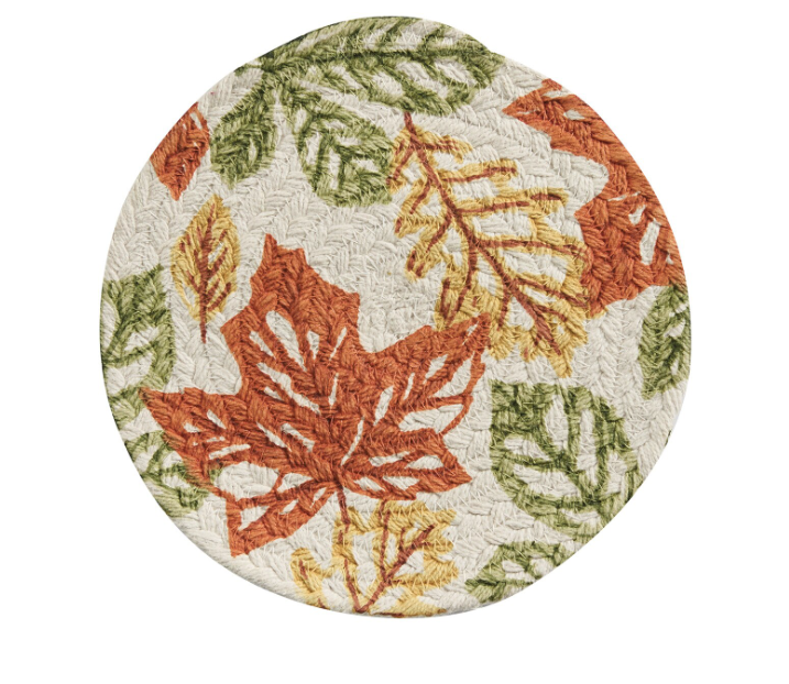 Park Designs - Fall Leaves Printed Braided Trivet 8" - 9572-155