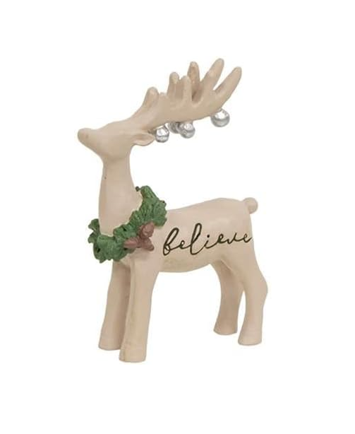 Believe Reindeer w/ Christmas Wreath Figurine - 228-13533