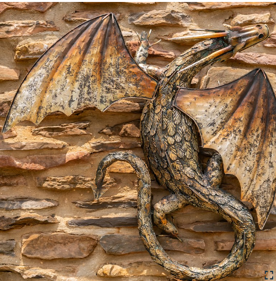 29.25" Tall Metal Serpentine Dragon Wall Decoration "Chumana" ZR240625