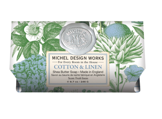 Stonewall Kitchen - Michel Design Works - Cotton & Linen Large Bath Soap Bar 8.7 oz - 802417