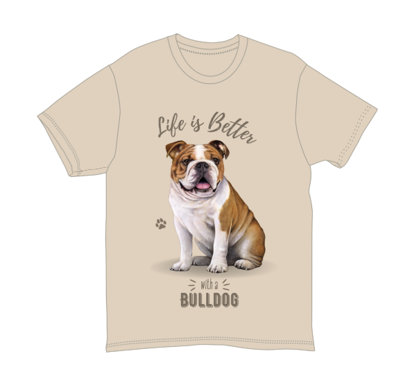 E & S Pets Comfort Threads Bulldog, T-shirts XL 620-8-XL