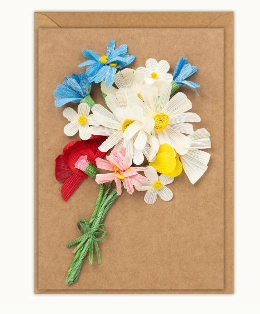 Husk & Heart - Wildflower Bouquet Kraft Paper Card and Matching Envelope - HH-GC-10000