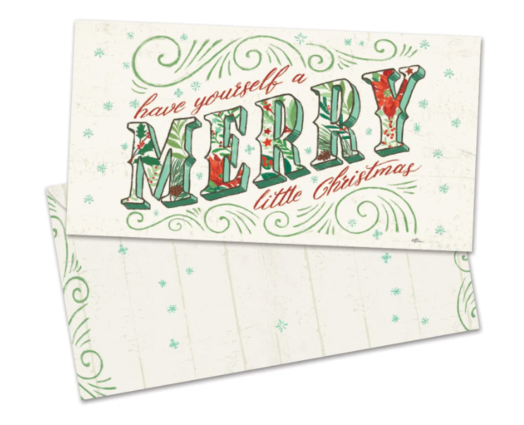 Tree-Free Greetings - Money Holder Christmas Card - Merry Little Christmas Drawn - ZS70061