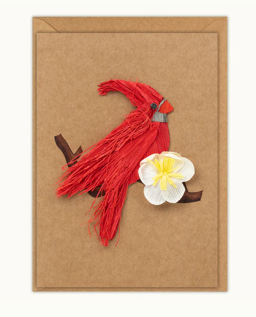 Husk & Heart - Cardinal Kraft Paper Card and Matching Envelope - HH-GC-10030