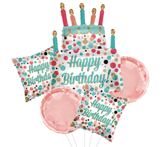 HAPPY BIRTHDAY CAKE BALLOON BOUQUET - 67595