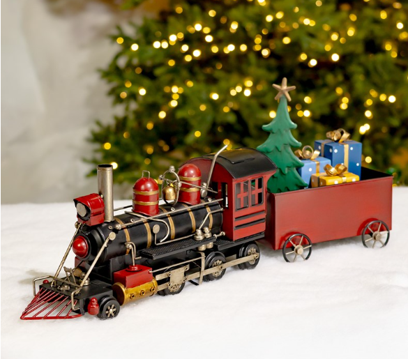 26" Long Christmas Locomotive Train Decoration with Cart & Gifts ZR180232