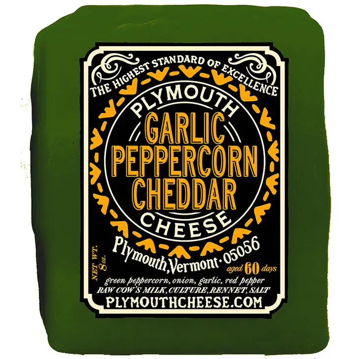 Plymouth Cheese -Garlic Peppercorn Cheddar 8oz