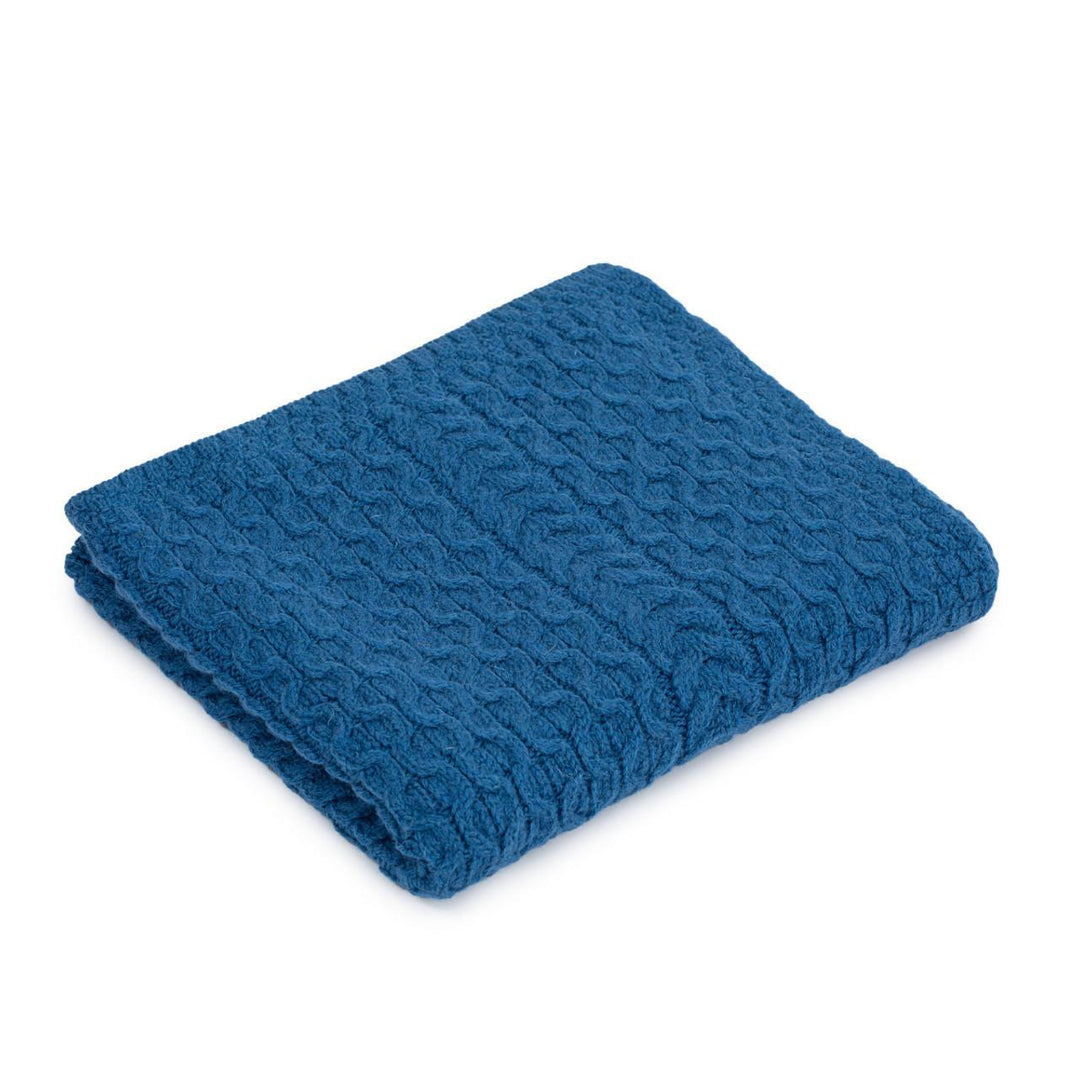 SAOL - Fisherman Honeycomb Cable Throw - Teal - MT125-107-OS