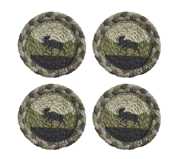 Park Designs - Moose Braided Coasters - Set of 4 - 6957-156