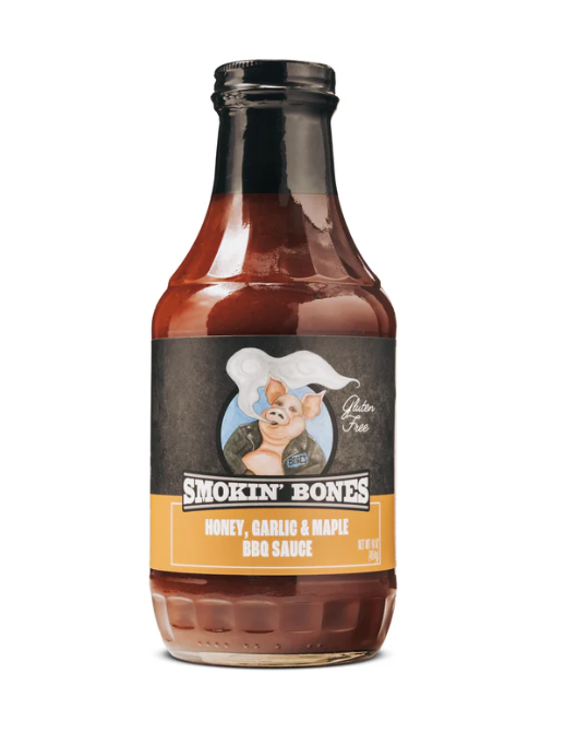 Smokin' Bones BBQ Sauces - Honey, Garlic & Maple BBQ Sauce 16 oz Bottle