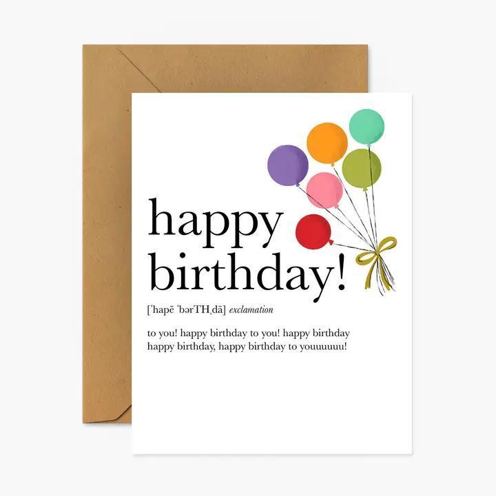 Footnotes - Happy Birthday Definition Illustrated - Birthday Card - FD0518C