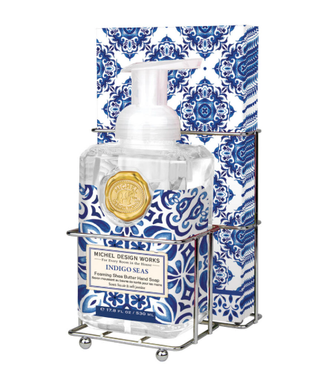 Stonewall Kitchen - Michel Design Works - Indigo Seas Foaming Hand Soap & Hostess Napkin - 809438